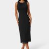 Powermesh Rhinestone Sleeveless Maxi Dress