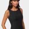 Powermesh Rhinestone Sleeveless Maxi Dress